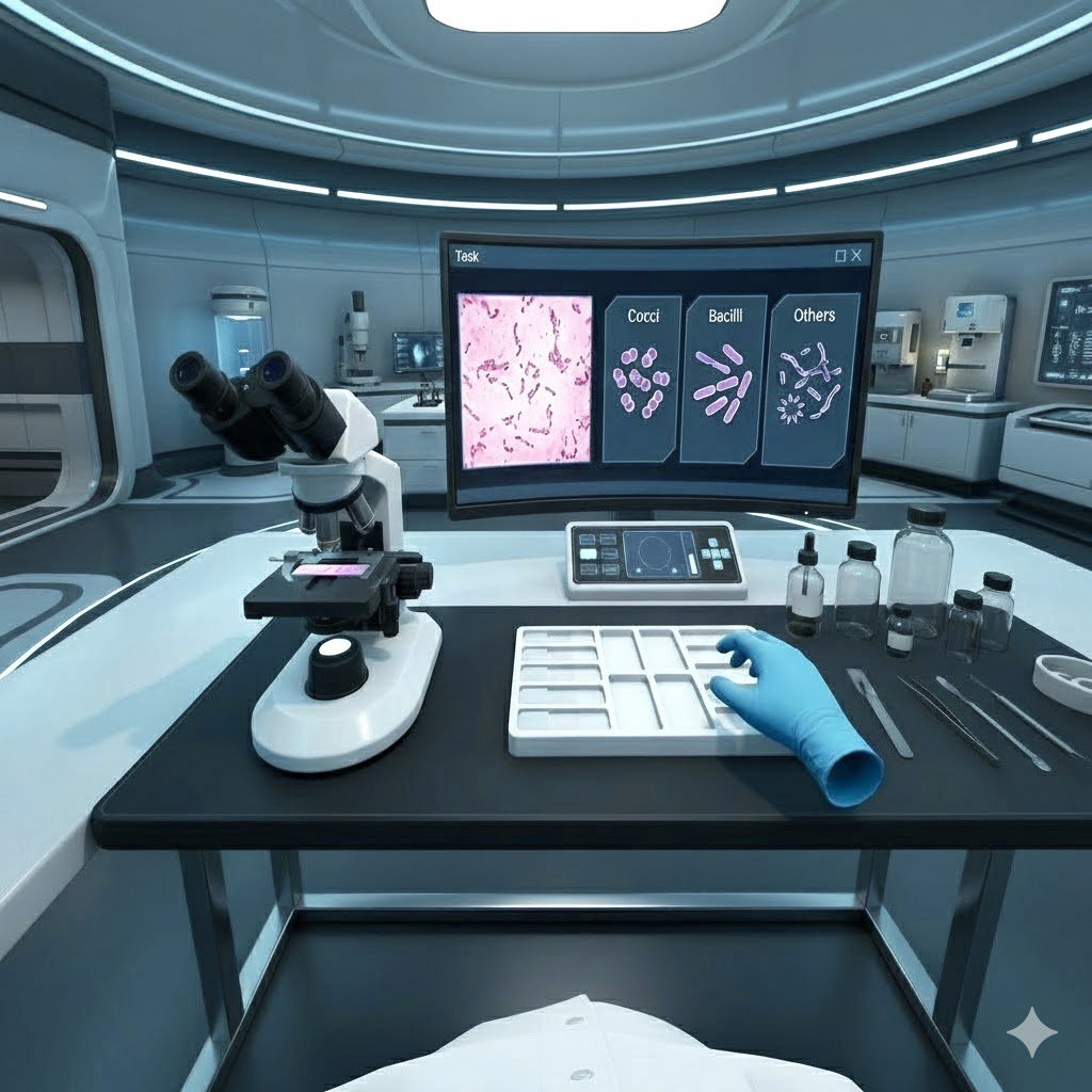 Teacher explaining concept to students using tablet